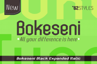 Bokeseni Black Expanded Italic Font